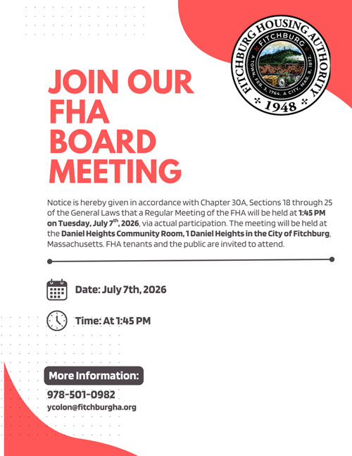 July 7th, 2026 FHA Board Meeting at 1:45 pm